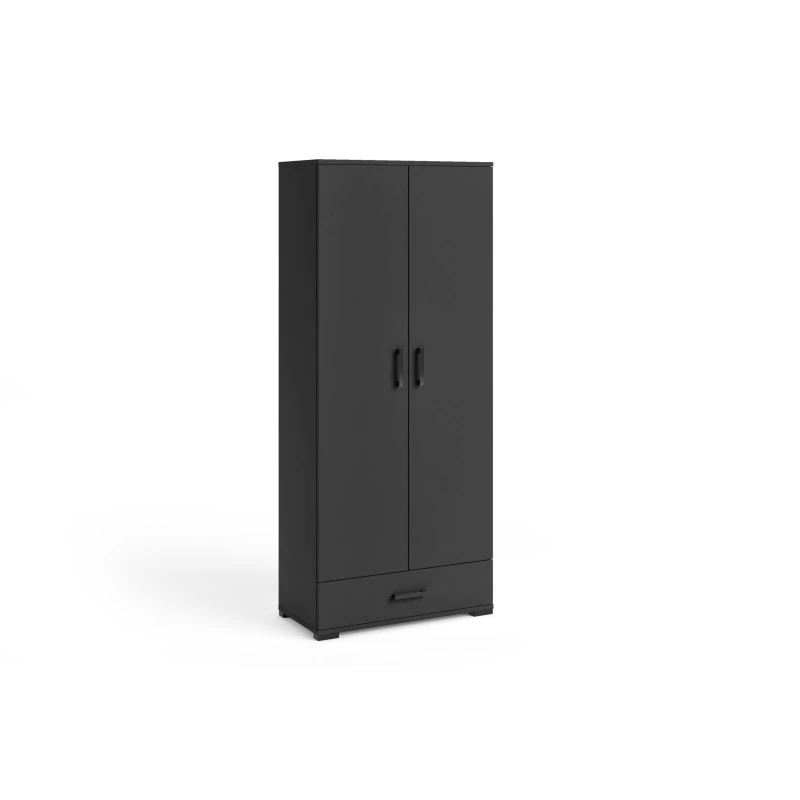 Vysoká dvojdverová skriňa 80 cm KLENRI - čierna