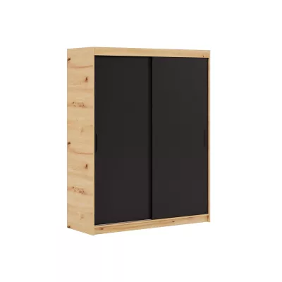 Skriňa s posuvnými dverami 160 cm WARDIO - dub artisan / čierna
