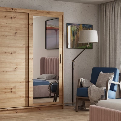 Dvojdverová skriňa so zrkadlom 160 cm SKRONA - dub artisan