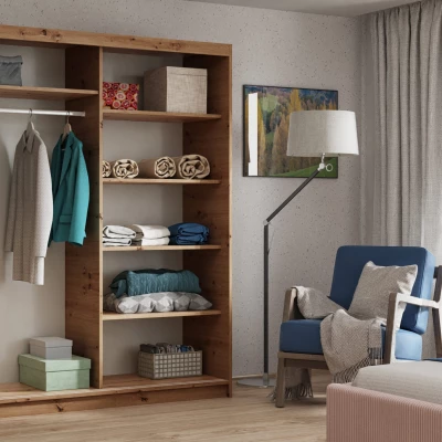Dvojdverová skriňa so zrkadlom 120 cm SKRONA - dub artisan