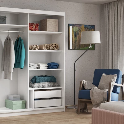 Dvojdverová skriňa so zrkadlom 100 cm SKRONA - čierna