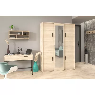 Priestranná šatníková skriňa so zrkadlom 150 cm AUREVIA - dub sonoma