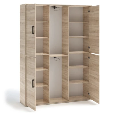 Priestranná šatníková skriňa so zrkadlom 150 cm AUREVIA - dub sonoma
