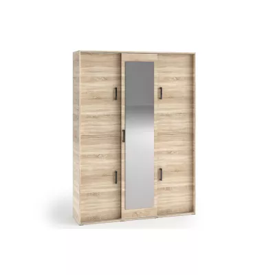 Priestranná šatníková skriňa so zrkadlom 150 cm AUREVIA - dub sonoma