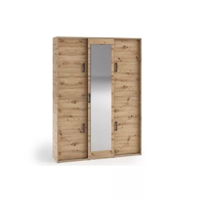Priestranná šatníková skriňa so zrkadlom 150 cm AUREVIA - dub artisan