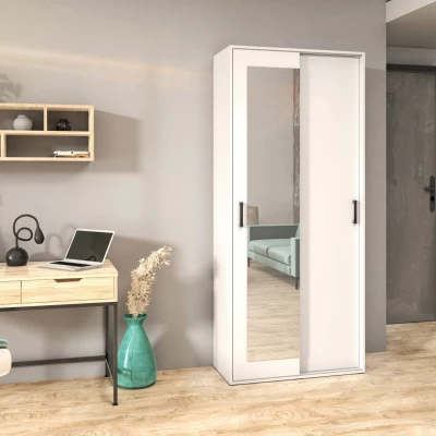 Dvojdverová šatníková skriňa 90 cm AUREVIA - biela