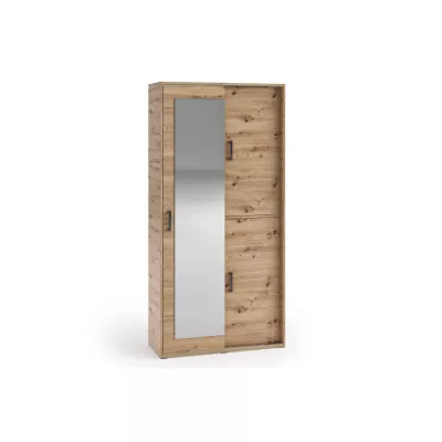 Šatníková skriňa so zrkadlom 100 cm AUREVIA - dub artisan
