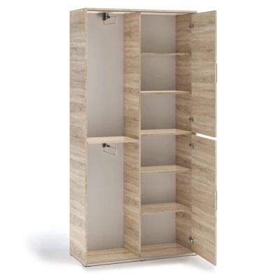 Šatníková skriňa so zrkadlom 100 cm AUREVIA - dub artisan