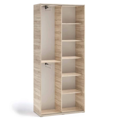 Dvojdverová šatníková skriňa 90 cm AUREVIA - dub sonoma