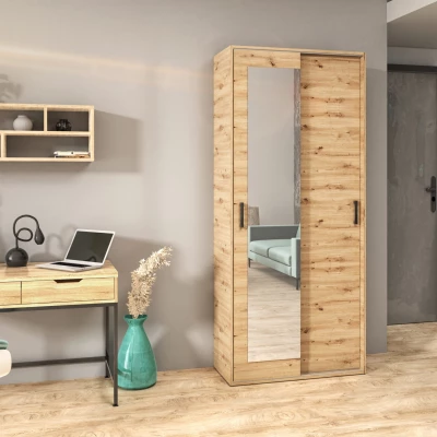 Dvojdverová šatníková skriňa 90 cm AUREVIA - dub artisan
