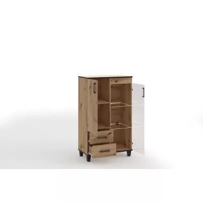 Vysoká presklená komoda NAIRI - dub artisan