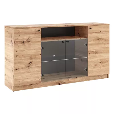 Presklená komoda GIDOEN - dub artisan
