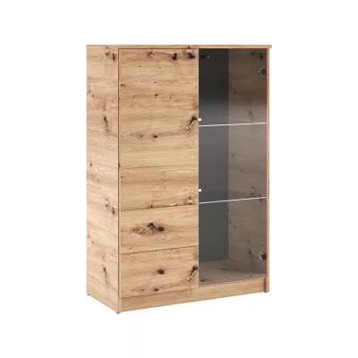 Vysoká presklená komoda GIDOEN - dub artisan