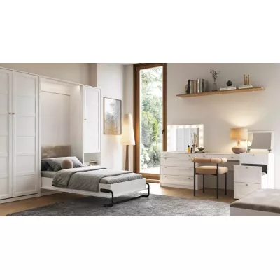 Kombinovaná šatníková skriňa 54 cm SILVA - biela / zlatá