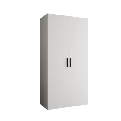 Priestranná šatníková skriňa HELMA 1 100 cm - biela / čierne úchyty