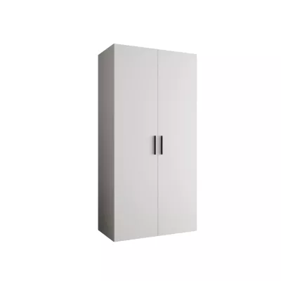 Priestranná šatníková skriňa HELMA 1 100 cm - biela / čierne úchyty