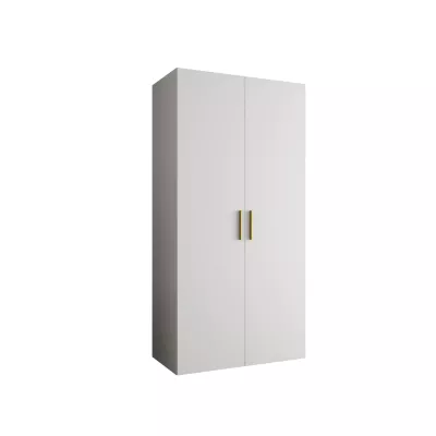 Priestranná šatníková skriňa HELMA 1 100 cm - biela / zlaté úchyty