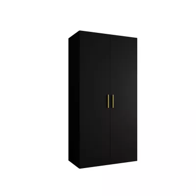 Priestranná šatníková skriňa HELMA 1 100 cm - čierna / zlaté úchyty