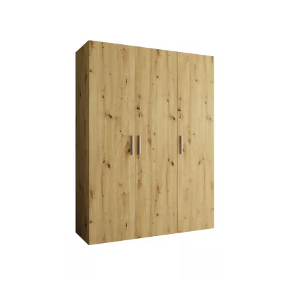 Priestranná šatníková skriňa HELMA 1 150 cm - dub artisan / strieborné úchyty