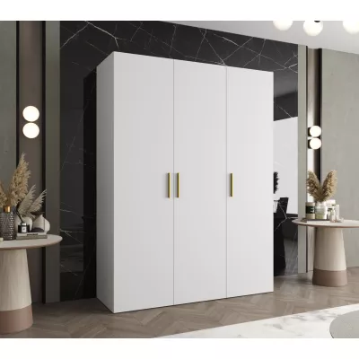 Priestranná šatníková skriňa HELMA 1 150 cm - biela / zlaté úchyty