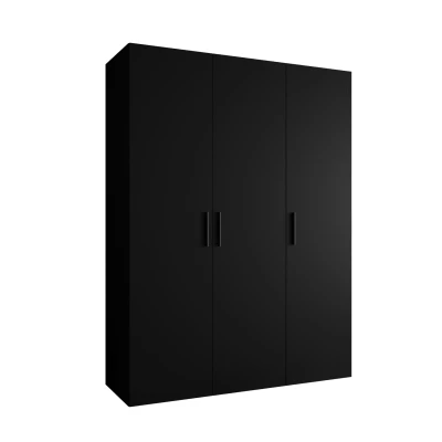 Priestranná šatníková skriňa HELMA 1 150 cm - čierna / čierne úchyty