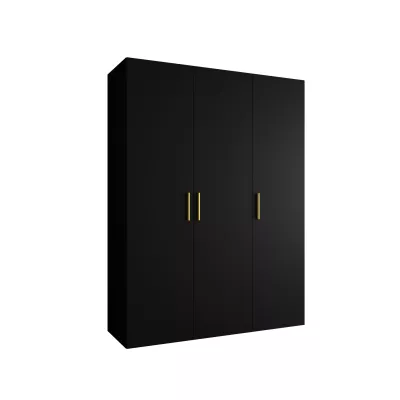 Priestranná šatníková skriňa HELMA 1 150 cm - čierna / zlaté úchyty