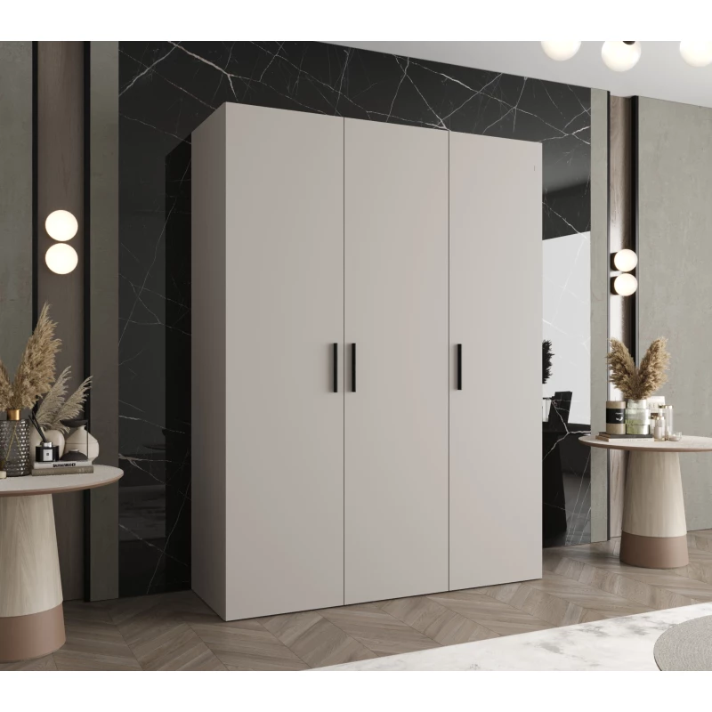 Priestranná šatníková skriňa HELMA 1 150 cm - kašmír / čierne úchyty