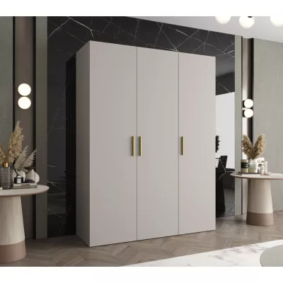 Priestranná šatníková skriňa HELMA 1 150 cm - kašmír / zlaté úchyty