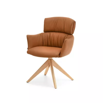 Otočná stolička ZAFORA - hnedá / dub
