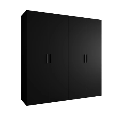 Priestranná šatníková skriňa HELMA 1 200 cm - čierna / čierne úchyty
