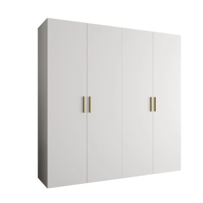 Priestranná šatníková skriňa HELMA 1 200 cm - biela / zlaté úchyty