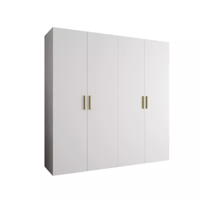 Priestranná šatníková skriňa HELMA 1 200 cm - biela / zlaté úchyty