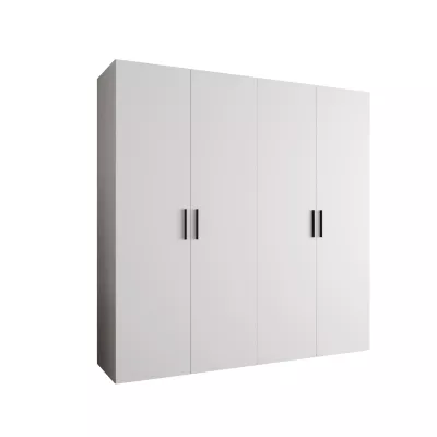 Priestranná šatníková skriňa HELMA 1 200 cm - biela / čierne úchyty