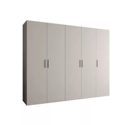 Priestranná šatníková skriňa HELMA 1 250 cm - kašmír / strieborné úchyty