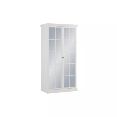 Zrkadlová šatníková skriňa 103 cm LUCARA - biela