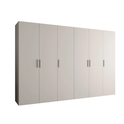 Priestranná šatníková skriňa HELMA 1 300 cm - kašmír / strieborné úchyty