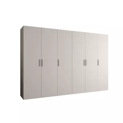 Priestranná šatníková skriňa HELMA 1 300 cm - kašmír / strieborné úchyty