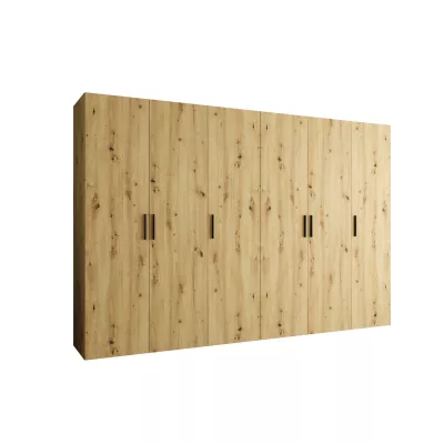 Priestranná šatníková skriňa HELMA 1 300 cm - dub artisan / čierne úchyty