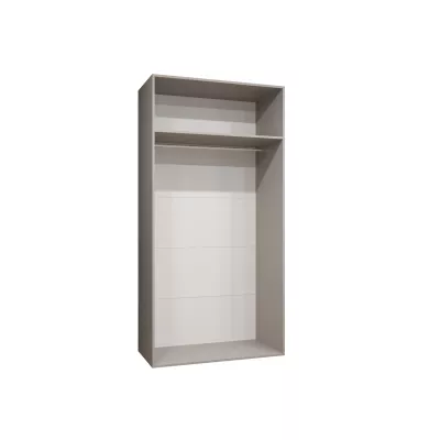 Šatníková skriňa so zrkadlom HELMA 2 100 cm - kašmír / strieborný úchyt