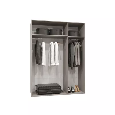 Šatníková skriňa so zrkadlom HELMA 2 150 cm - dub artisan / čierne úchyty