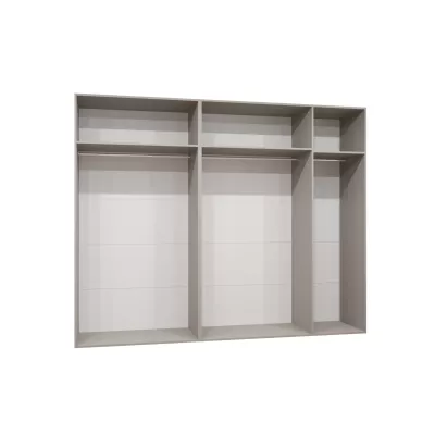 Šatníková skriňa so zrkadlami HELMA 2 250 cm - biela / strieborné úchyty