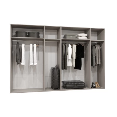 Šatníková skriňa so zrkadlami HELMA 2 300 cm - biela / zlaté úchyty
