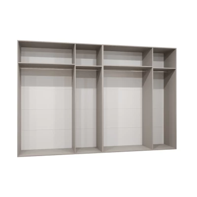 Šatníková skriňa so zrkadlami HELMA 2 300 cm - biela / strieborné úchyty