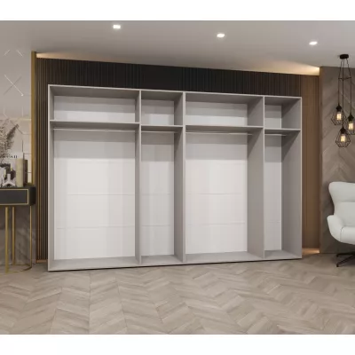 Šatníková skriňa so zrkadlami HELMA 2 300 cm - dub artisan / strieborné úchyty