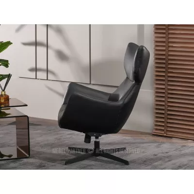 Otočné kreslo ZYREN - čierna eko koža