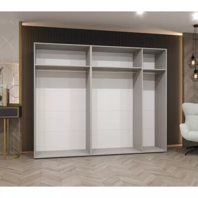 Zrkadlová šatníková skriňa CAITIR 2 250 cm - dub artisan / strieborné úchyty