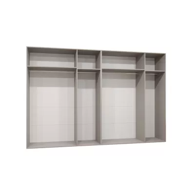 Zrkadlová šatníková skriňa CAITIR 2 300 cm - čierna / strieborné úchyty