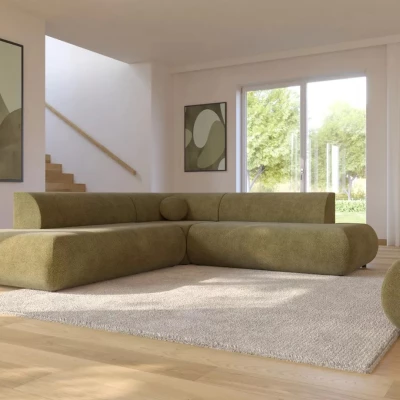 Rozkladacia sedačka s úložným priestorom SURREY 2 - khaki, ľavý roh