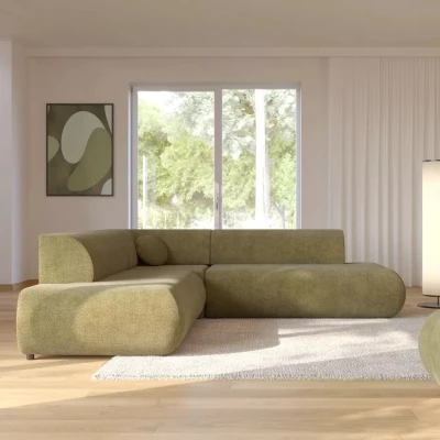 Rozkladacia sedačka s úložným priestorom SURREY 2 - khaki, ľavý roh