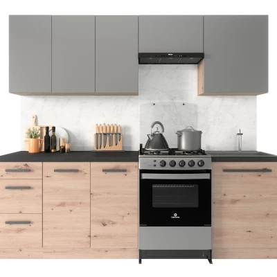 Horná kuchynská skrinka VALEN - šírka 40 cm, dub artisan / šedobéžová